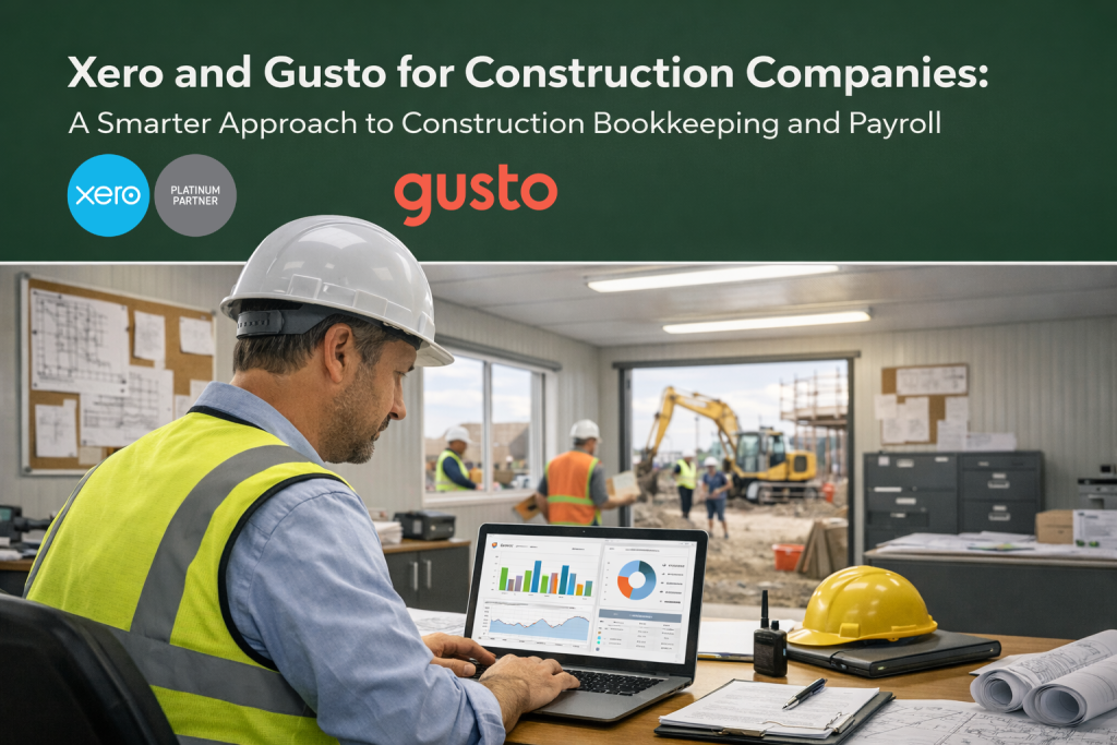 Man analyzing construction data on laptop